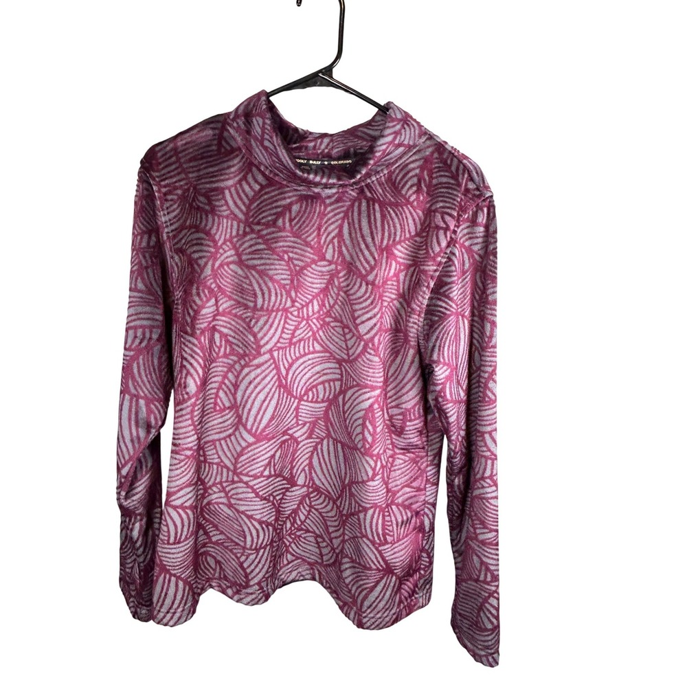 Wooly Bully Wear Colorado Fleece Pullover Women's XL Purple Abstract Top‎